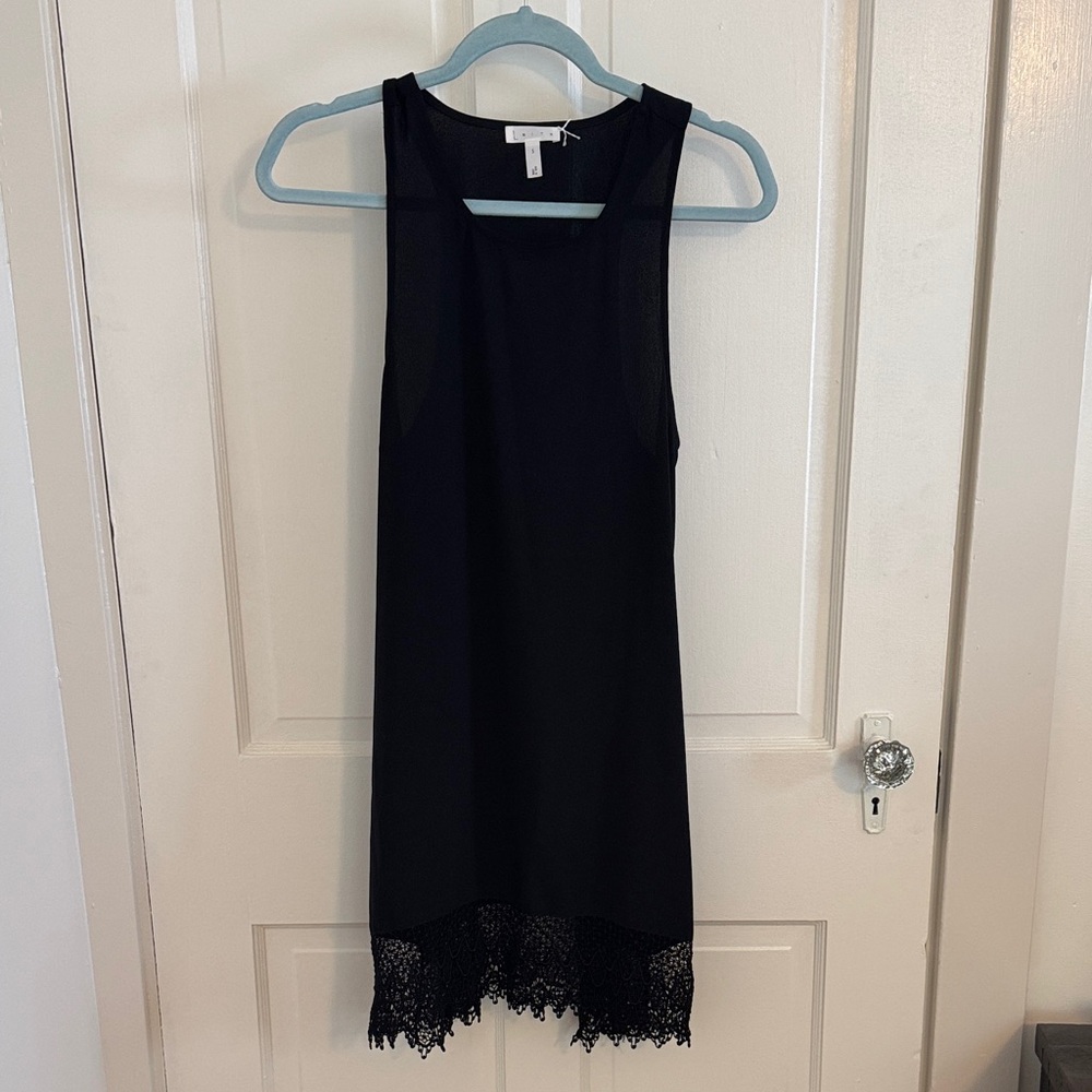 Leith Black Mini Dress with Lace Detail